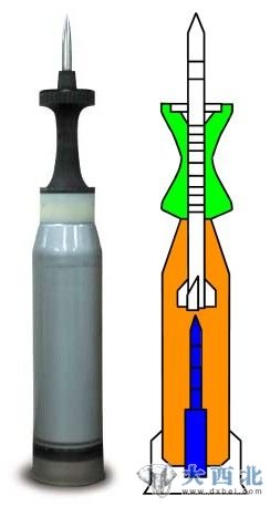 資料圖：美軍M1A2坦克使用的120毫米M829E3次口徑貧鈾彈。