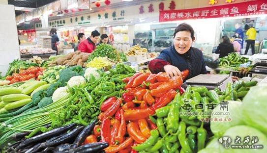 蘭州市五泉菜市場(chǎng)蔬菜種類豐富