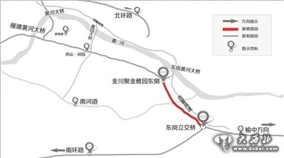 T605號(hào)路東段新建路段示意圖（紅線標(biāo)注路段）