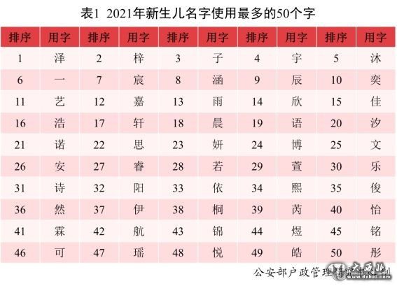 2021年全國姓名報告發(fā)布